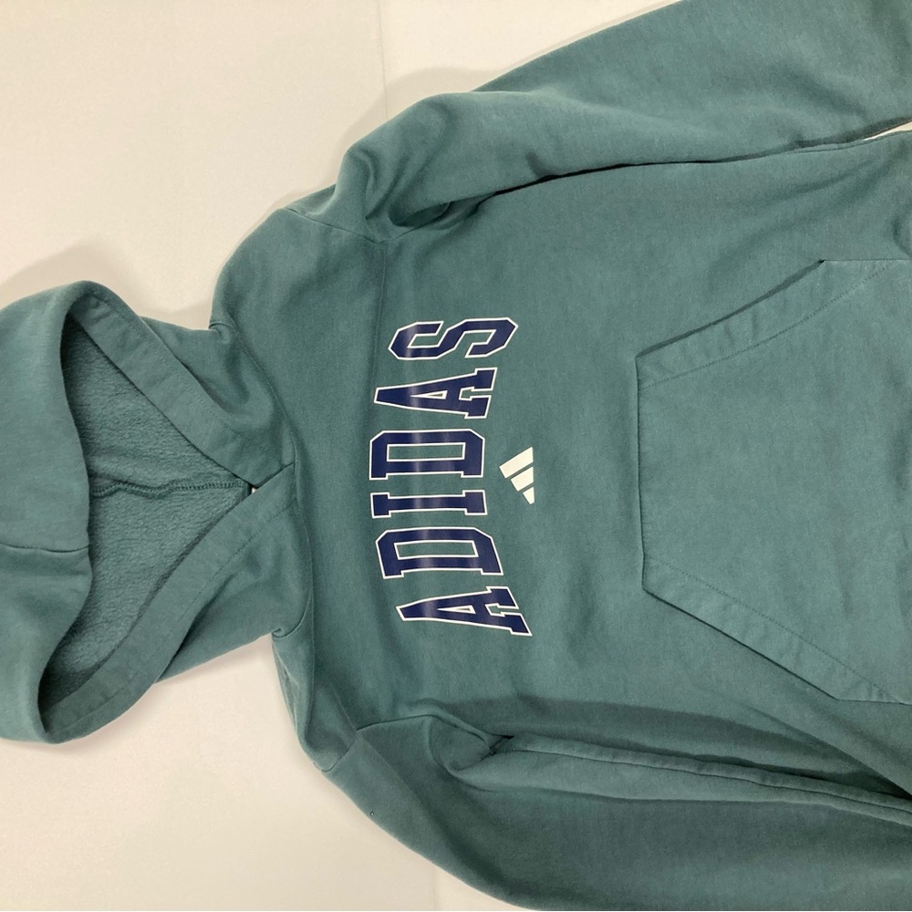 Adidas Men's Teal Hoodie with Logo